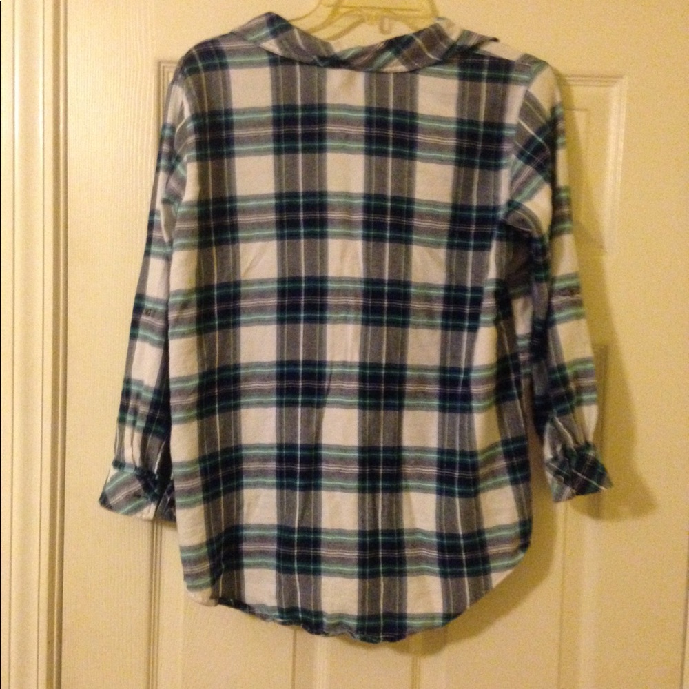 White plaid button down - Picture 3 of 4